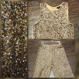 J. Crew Gold Sequin Jumpsuit